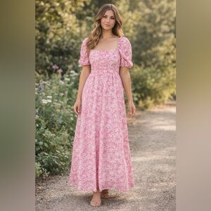 O.P.T. Floral Pink cotton Dress
